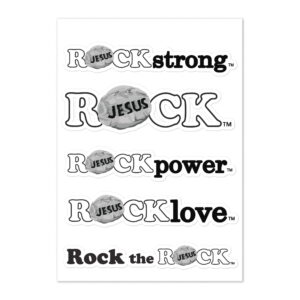 ROCKstrong-kiss-cut-sticker-sheet-white-front-65ac8c650213e.jpg Gloss peel away stickers with ROCK Fashion brand logos