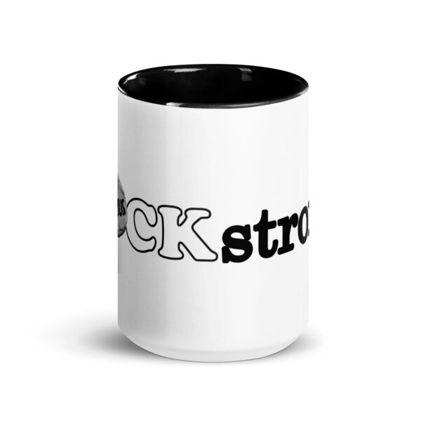 White coffee mug with ROCK Fashion brand Rock strong